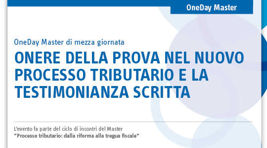 Immagine Onere della prova nel nuovo processo tributario e la testimonianza scritta | Euroconference